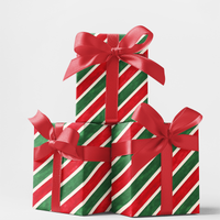 Artistic Red Green White Gift Wrap, Festive Brushstroke Wrapping Paper, Modern Painterly Holiday Present Paper, Christmas Present Packaging