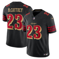 San Francisco 49ers Christian McCaffrey Black 2025 Rivalries Collection Stitched Limited Jersey
