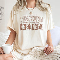 Gingerbread Teacher Christmas Shirt, Teaching Smart Cookies T-Shirt, Adorable Educator Holiday Graphic Tee, Smart Cookies School Teacher Shirt