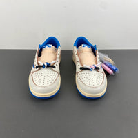 Low Top Sneakers, Blue White Colorway, Reverse Hook Design, Lace Up Design, Casual Gift for Sneaker Fans