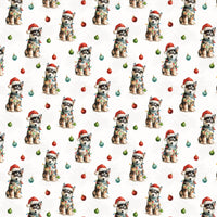 Santa Hat Dog Gift Wrap Paper, Husky Puppy Christmas Wrapping Paper, Festive Holiday Wrapping Paper Roll, Dog Lover Xmas Gift Wrap