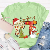 PT Snowman Graphic Tee, Physical Therapy Christmas Shirt, Physical Therapist Holiday T-Shirt, Winter Rehab Clinic Tee, PT Christmas Present