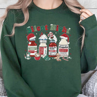 Medical Vials Tree Sweatshirt, Silent Night Nurse Christmas Sweatshirt, Humorous ICU Healthcare Holiday Sweater, RN Appreciation Crewneck