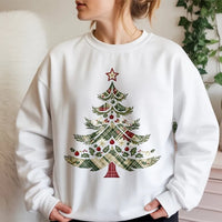Comfy Holiday Graphic Crewneck, Plaid Christmas Tree Sweatshirt, Rustic Plaid Tree Sweater, Adorable Winter Xmas Pullover, Festive Present