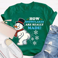 Festive Holiday Graphic Tee, Snowman Snowflake Christmas T-Shirt, Adorable Winter Snowman Shirt, Unisex Merry Christmas Tee, Xmas Holiday Present