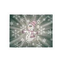 Adorable Snow Lady Hallway Runner, Snowman Runner Rug, Winter Holiday Floor Mat, Christmas Snowman Kitchen Runner Rug, Snowman Holiday Rug