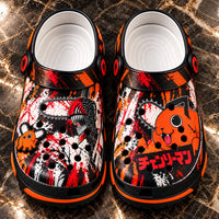 Chainsaw Man - Hazard Stripes, Splatter and the Orange Grin
