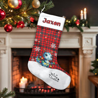 Personalized Dragon Holiday Stocking, Adorable Dragon Christmas Stocking, Custom Name Kids Christmas Stocking, Festive Family Holiday Stocking