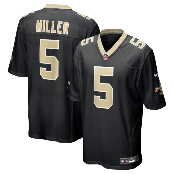 New Orleans Saints Kendre Miller Black Team Game Jersey