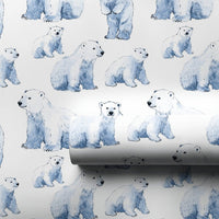 Watercolor Arctic Animal Gift Wrap, Polar Bear Wrapping Paper, Polar Bear Christmas Wrapping Paper, Adorable Winter Bear Wrapping Paper Roll