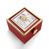 Santa Christmas Message Gift Box, Daughter Love Knot Necklace, CZ Crystal Pendant, Heartfelt Daughter Xmas Keepsake Jewelry Present
