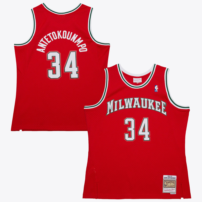 Milwaukee Bucks Giannis Antetokounmpo 2014 Dark Alternate Authentic Jersey - Red