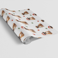 Boxer Dog Holiday Gift Wrap, Boxer Christmas Wrapping Paper, Adorable Santa Puppy Wrapping Paper, Dog Lover Xmas Present Paper, Dog Gift Wrap