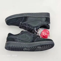 Low Top Sneakers, Black Colorway, Reverse Hook Design, Lace Up Design, Casual Gift for Sneaker Fans