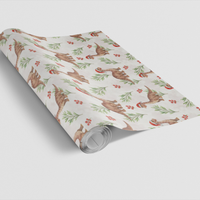 Santa Hat Dino Gift Wrap, Brontosaurus Dinosaur Christmas Wrapping Paper, Adorable Dinosaur Holiday Wrapping Paper, Kids Xmas Gift Wrap Roll