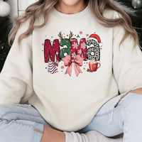 Leopard Print Holiday Crewneck, Christmas Mama Sweatshirt, Festive Mama Pullover Sweater, Adorable Winter Mom Sweatshirt, Xmas Present for Her
