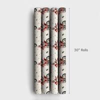 Dirt Bike Christmas Gift Wrap, Motocross Santa Wrapping Paper, Extreme Biker Holiday Wrapping Paper, Motorcycle Xmas Gift Wrap Paper Roll