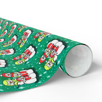 Vintage Cartoon Snowmen Gift Wrap, Retro Snowman Wrapping Paper, Adorable Christmas Wrapping Paper, Festive Winter Holiday Wrapping Paper