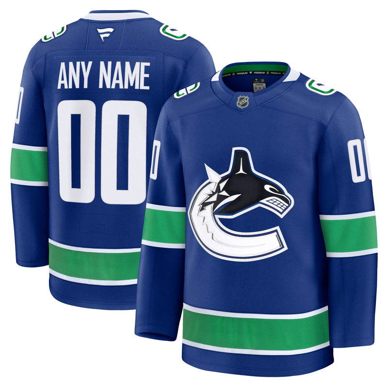 Vancouver Canucks Blue Home Premium Custom Jersey