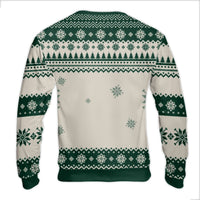 Reindeer Snowflake Ugly Sweater, Cat Mum Ugly Christmas Sweater, Fair Isle Holiday Sweatshirt, Humorous Cat Lover Pullover Crewneck Sweater