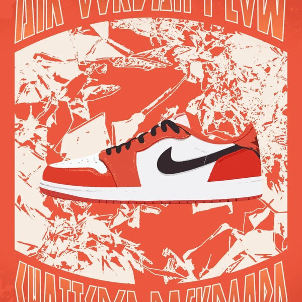 Low Top Sneakers, White Orange Colorway, Lace Up Design, Casual Gift for Sneaker Fans