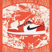 Low Top Sneakers, White Orange Colorway, Lace Up Design, Casual Gift for Sneaker Fans