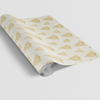Twinkle Pines Holiday Gift Wrap, Golden Pine Tree Christmas Wrapping Paper, Winter Fir Tree Present Wrap, Elegant Xmas Gift Wrap Roll