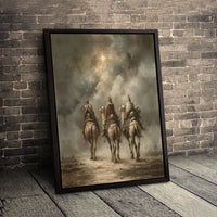 Star of Bethlehem Nativity Poster, Three Wise Men Christmas Wall Art, Christian Holiday Print, Faith Digital Download Home Decor