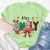 Custom Name Letter Holiday Shirt, Personalized Christmas T-Shirt, Matching Family Xmas Tee, Merry Christmas Present for Family