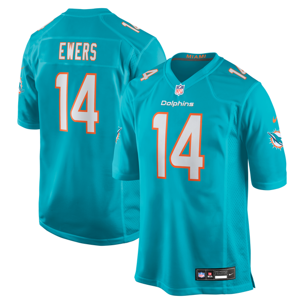 Miami Dolphins Quinn Ewers Aqua Team Game Jersey