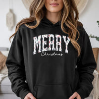 Retro Varsity Tree Sweatshirt, Merry Christmas Graphic Hoodie, Comfy Holiday Season Pullover, Winter Xmas Graphic Hoodie for Women Men