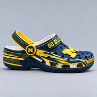 GO BLUE Attitude - MICH Block M Clogs in Navy and Maize