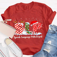 Speech Language Pathologist Tee, SLP Snowman Christmas Shirt, Holiday Speech Therapist T-Shirt, Winter SLP Graphic Tee, Speech Therapy Present