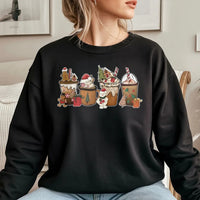 Gingerbread Latte Holiday Sweater, Christmas Coffee Sweatshirt, Comfy Coffee Crewneck, Winter Coffee Lover Graphic Sweatshirt, Holiday Present