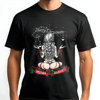 Naughty Holiday Graphic Tee, Milwaukee Christmas Pinup T-Shirt, Retro Xmas Pin Up Shirt, Humorous Secret Santa Top, Festive Holiday Present