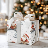 Comfy Winter Holiday Gift Wrap, Santa Reading Book Wrapping Paper, Watercolor Santa Claus Wrapping Paper, Christmas Book Lover Gift Wrap