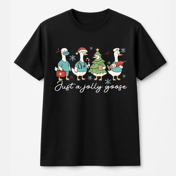 Medical Staff Holiday T-Shirt, Humorous Goose Christmas Nurse Shirt, Silly Goose RN Tee, Adorable Nursing Student Christmas G