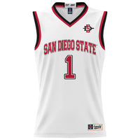 #1 San Diego State Aztecs Lightweight Basketball Fashion Jersey - White