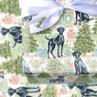 Watercolor Dog Gift Wrap, Black Labrador Christmas Wrapping Paper, Adorable Lab Holiday Wrapping Paper, Dog Lover Christmas Wrapping Paper Roll