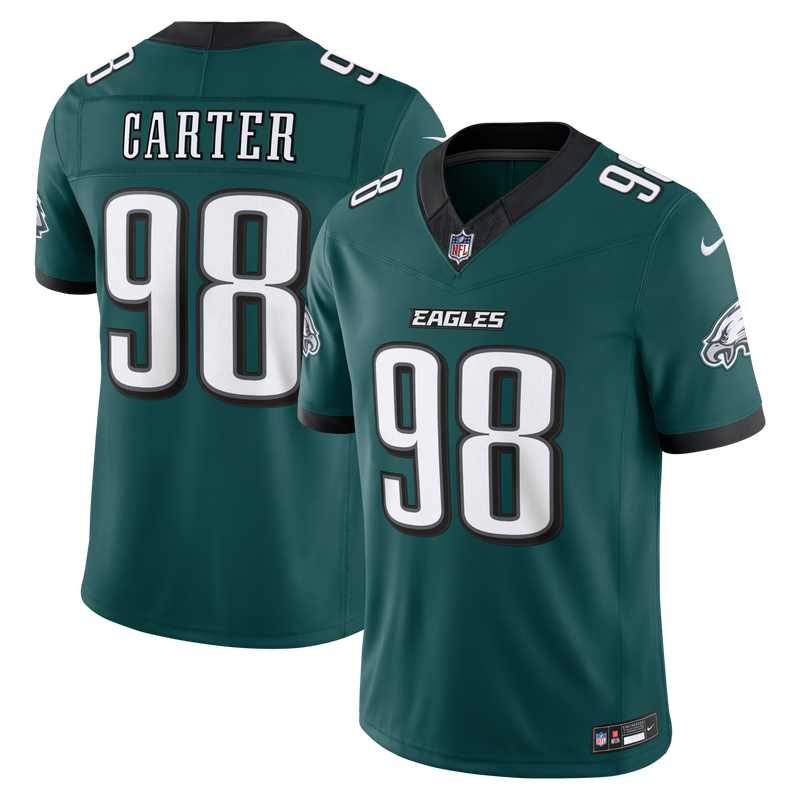 Philadelphia Eagles Jalen Carter Midnight Green Team Stitched Limited Jersey