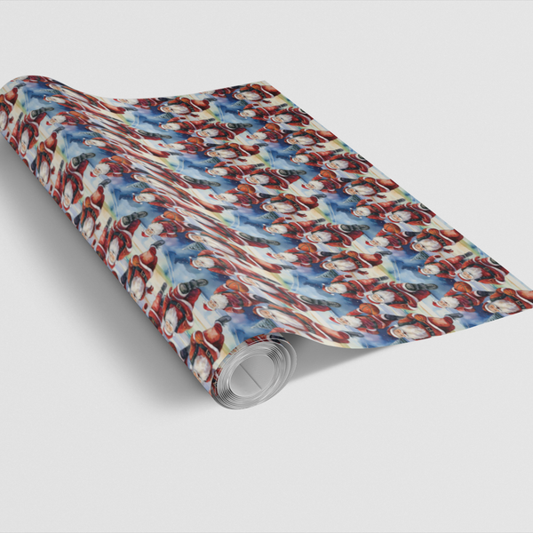 Sports Holiday Gift Wrap, Basketball Santa Christmas Wrapping Paper, Hoops Player Xmas Wrapping Paper, Basketball Lover Gift 