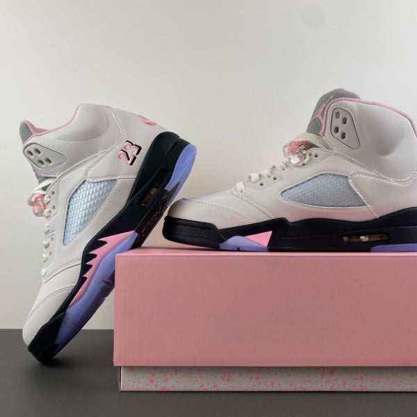 Low Top Sneakers, White Black Pink Colorway, Leather Footwear, Lace Up Design, Casual Gift for Sneaker Fans