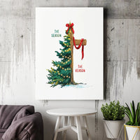 The Season the Reason Scripture Wall Art, Christmas Tree Cross Canvas Print, Christian Holiday Faith Canvas Decor, Religious Christmas Present