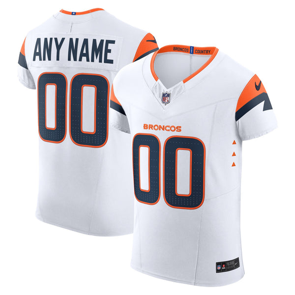 Denver Broncos White Elite Custom Jersey
