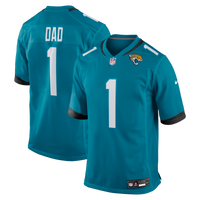 Jacksonville Jaguars Number 1 Dad Teal Game Jersey