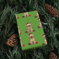 Christmas Dog Gift Wrap, Labrador Santa Hat Wrapping Paper, Holiday Dog Wrapping Paper, Adorable Puppy Gift Wrap, Dog Lover Xmas Present Paper