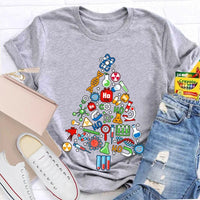 Scientific Instruments Holiday Tree Shirt, Science Teacher Christmas T-Shirt, STEM Chemistry Graphic Tee, Xmas Teacher Present