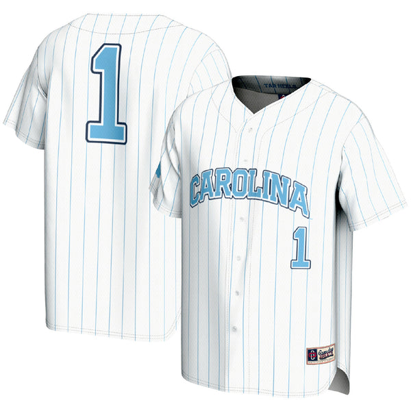 #1 North Carolina Tar Heels Lightweight Baseball Fashion Jersey - White