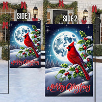 Merry Christmas Winter Bird Flag, Cardinal Christmas Garden Flag, Double-Sided Red Cardinal Yard Flag, Holiday Lawn Flag Decor Present