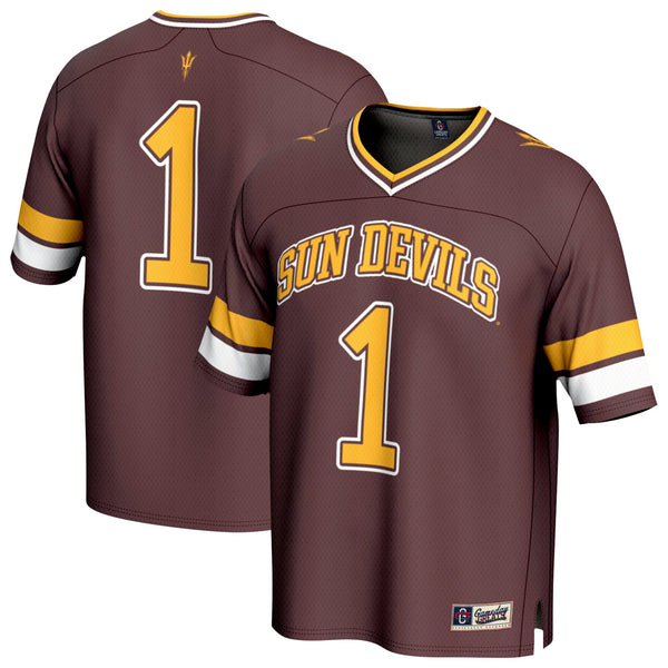 #1 Arizona State Sun Devils Lightweight Collegiate Football Fashion Jersey - Maroon